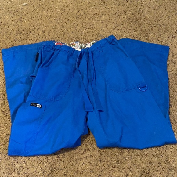 Royal Blue Koi Scrub Pants - Picture 2 of 5